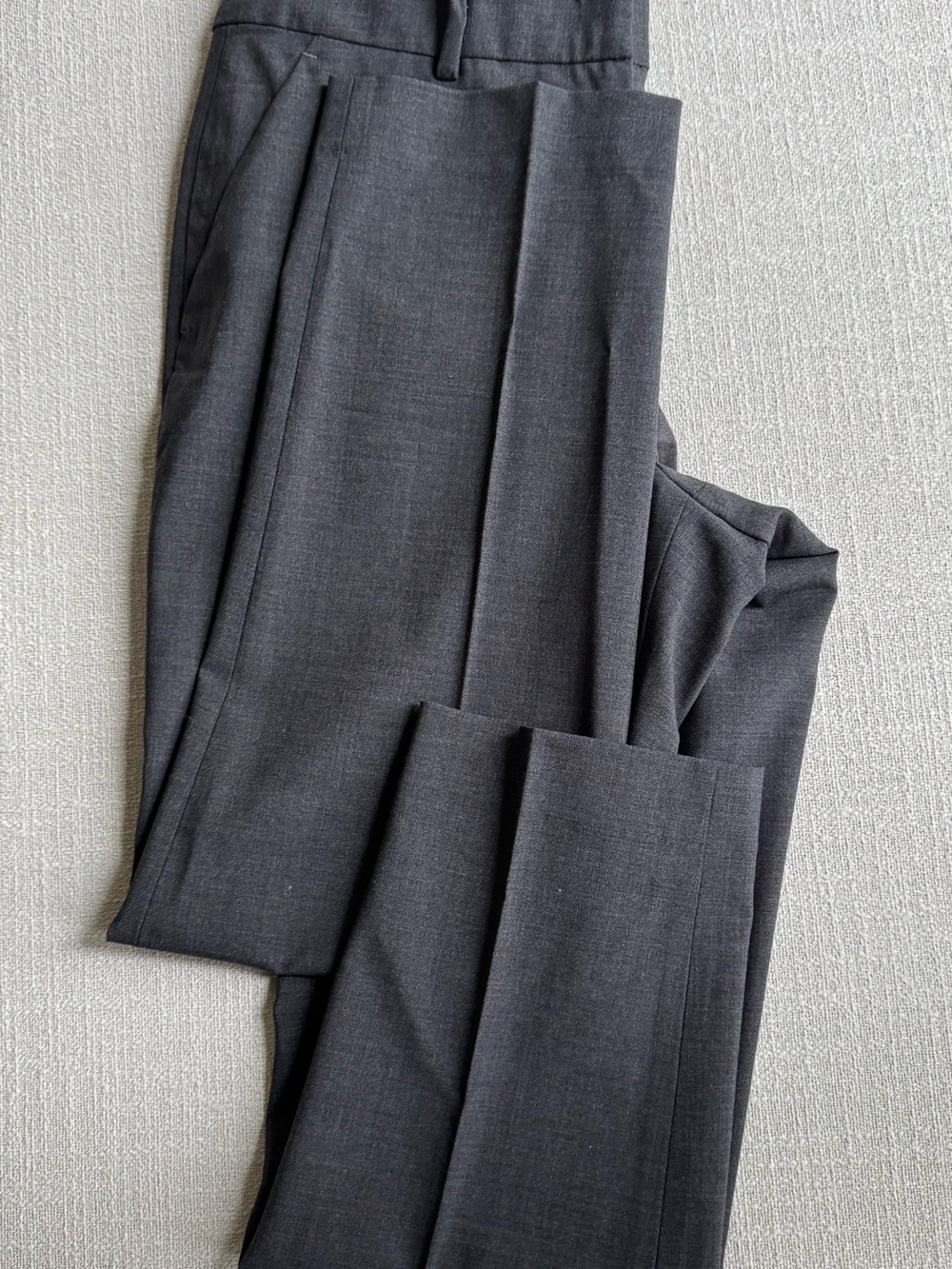 Quince Gray Work Trousers Italian Wool Straight Leg Pants Craftsmanship Stretch